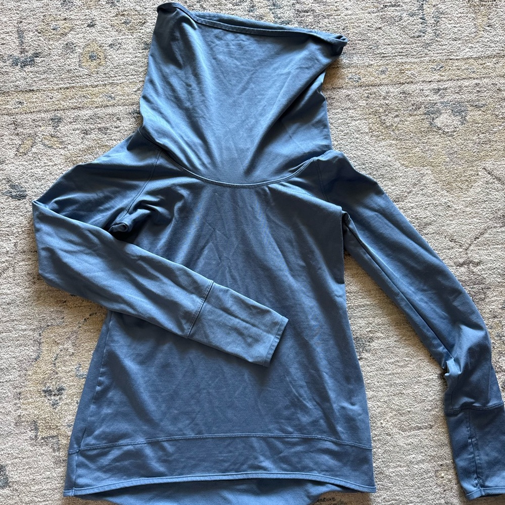 Reebok Women's Slate Blue Hoodie with turtle neck collaring size S